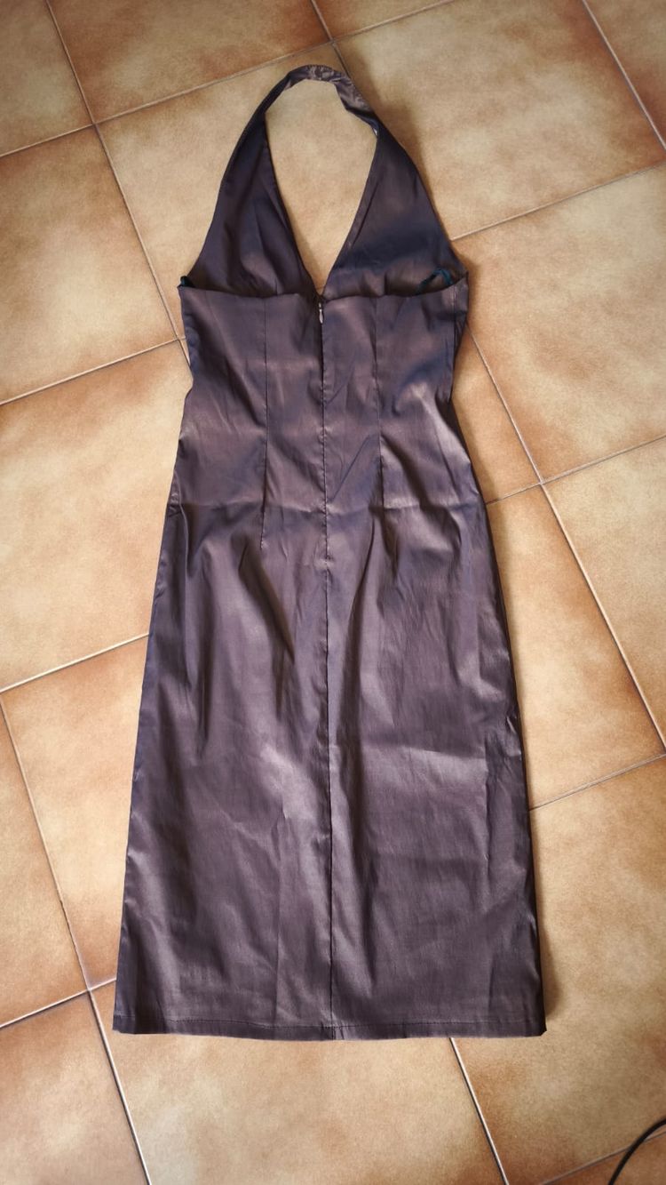LOGOTIPO Brown Halter Neck Dress 3